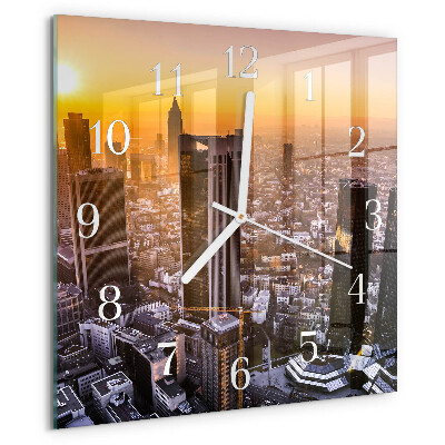 Wanduhr quadratisch Sonnenuntergang