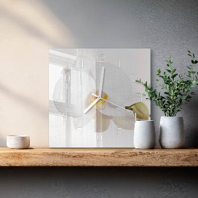 Wanduhr quadratisch Orchidee