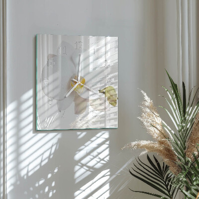 Wanduhr quadratisch Orchidee