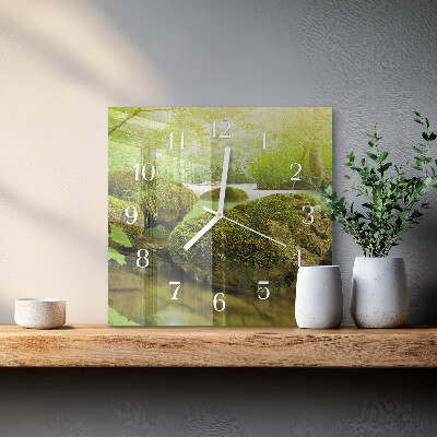 Wanduhr quadratisch Natur