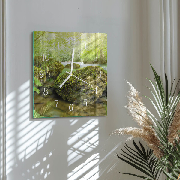 Wanduhr quadratisch Natur