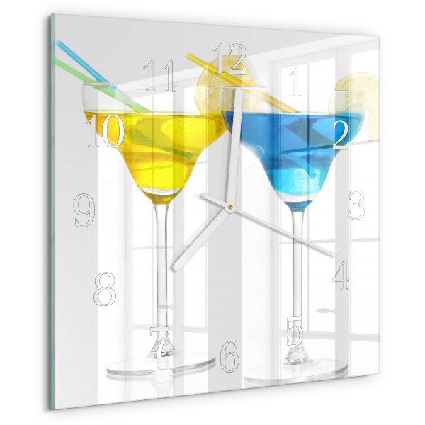 Wanduhr quadratisch Cocktail