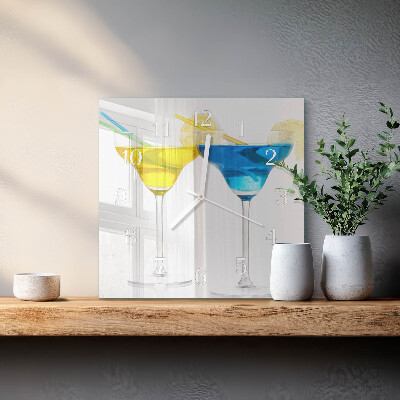 Wanduhr quadratisch Cocktail