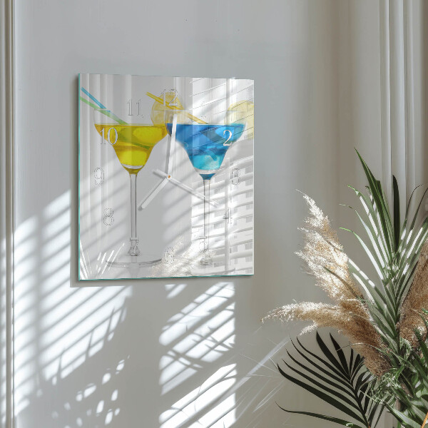 Wanduhr quadratisch Cocktail