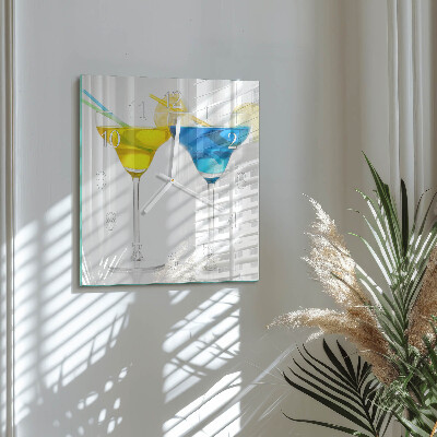 Wanduhr quadratisch Cocktail