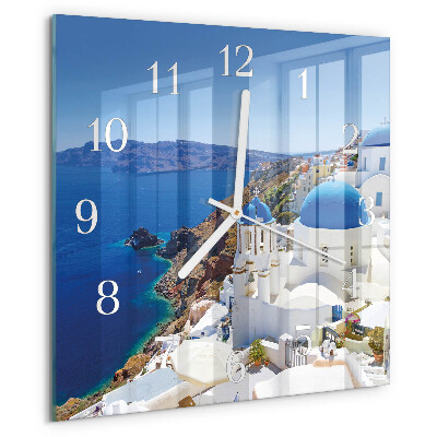 Wanduhr quadratisch Santorini