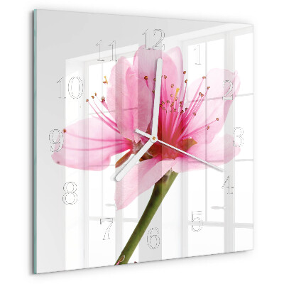 Wanduhr quadratisch Blume