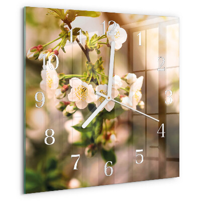 Wanduhr quadratisch Natur