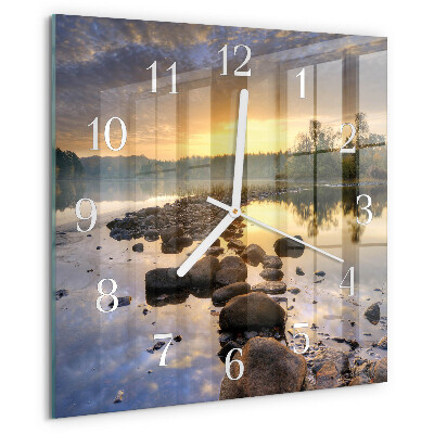 Wanduhr quadratisch Natura-See