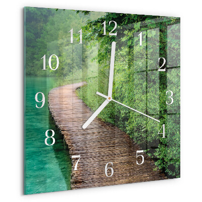 Wanduhr quadratisch Holzsteg