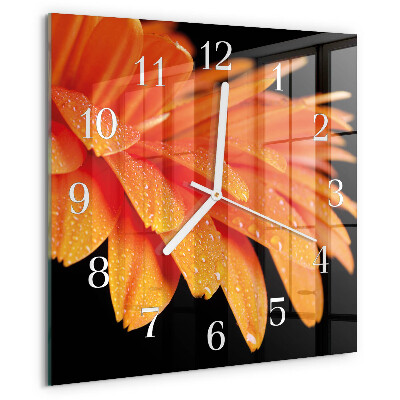 Wanduhr quadratisch Gerbera
