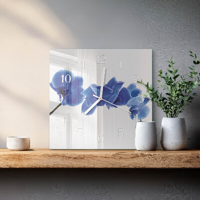 Wanduhr quadratisch Orchidee