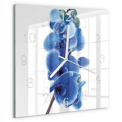 Wanduhr quadratisch Orchidee