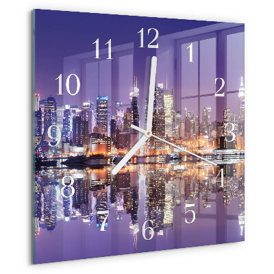 Wanduhr quadratisch Stadt