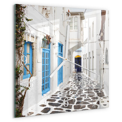 Wanduhr quadratisch Santorini