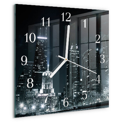 Wanduhr quadratisch Stadt