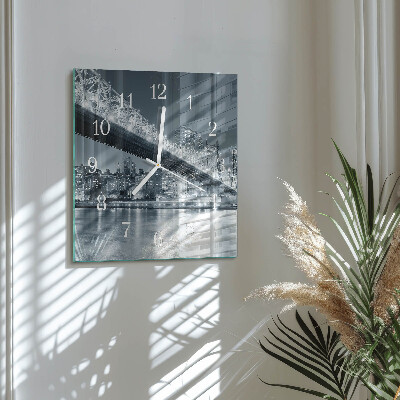 Wanduhr quadratisch Brücke