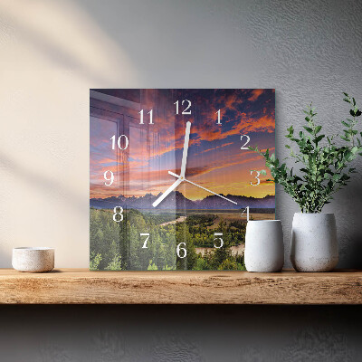 Wanduhr quadratisch Landschaft