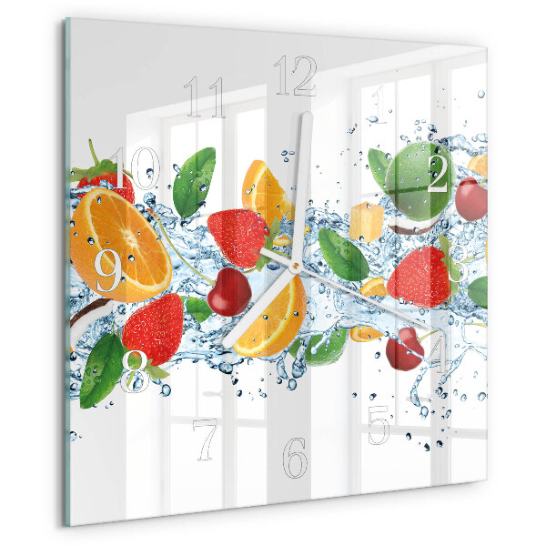 Wanduhr quadratisch Obst