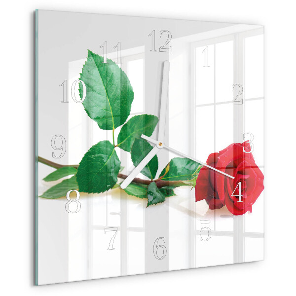 Wanduhr quadratisch Rose