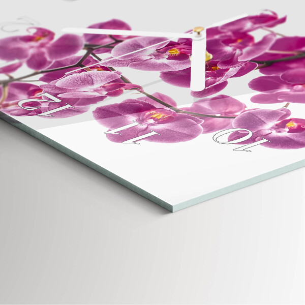 Wanduhr quadratisch Orchidee