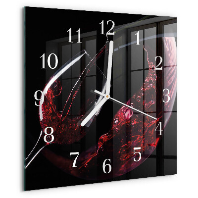 Wanduhr quadratisch Wein