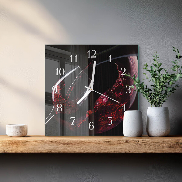 Wanduhr quadratisch Wein