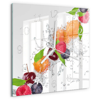 Wanduhr quadratisch Obst