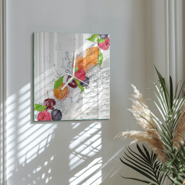 Wanduhr quadratisch Obst