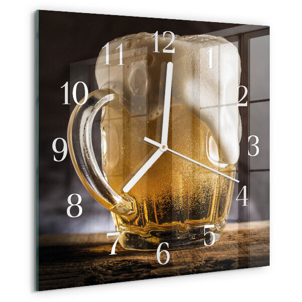 Wanduhr quadratisch Bier