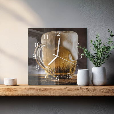Wanduhr quadratisch Bier