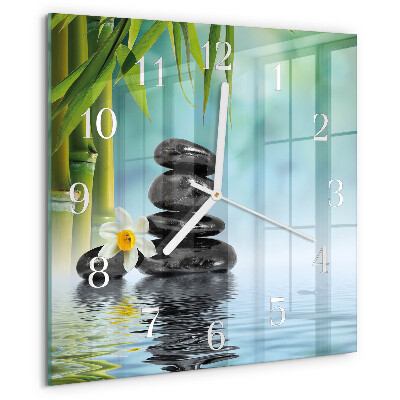 Wanduhr quadratisch Steine