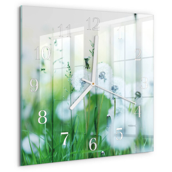 Wanduhr quadratisch Wiese