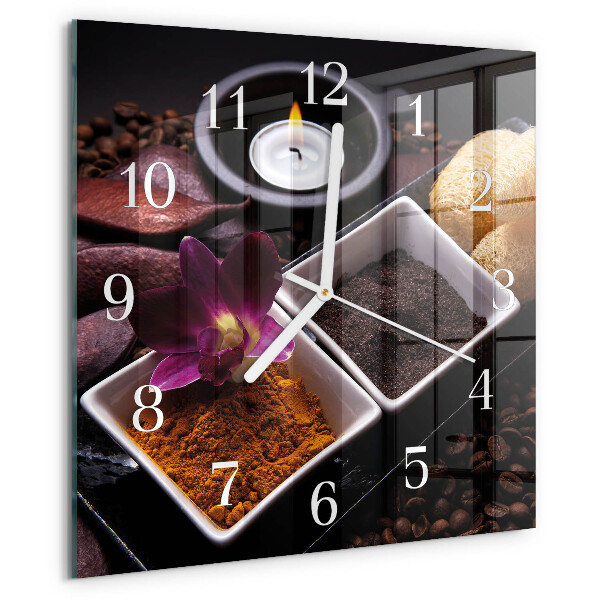Wanduhr quadratisch Orchidee