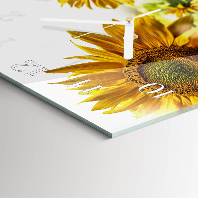Wanduhr quadratisch Sonnenblume
