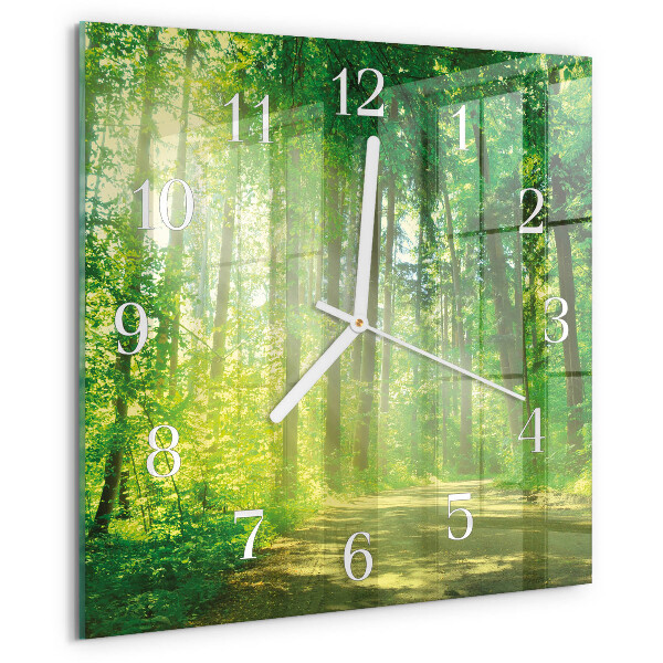 Wanduhr quadratisch Waldnatur