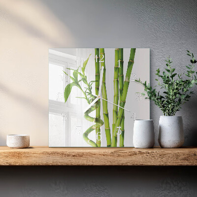 Wanduhr quadratisch Bambus
