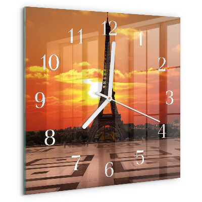 Wanduhr quadratisch Eiffelturm