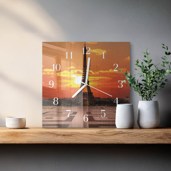 Wanduhr quadratisch Eiffelturm