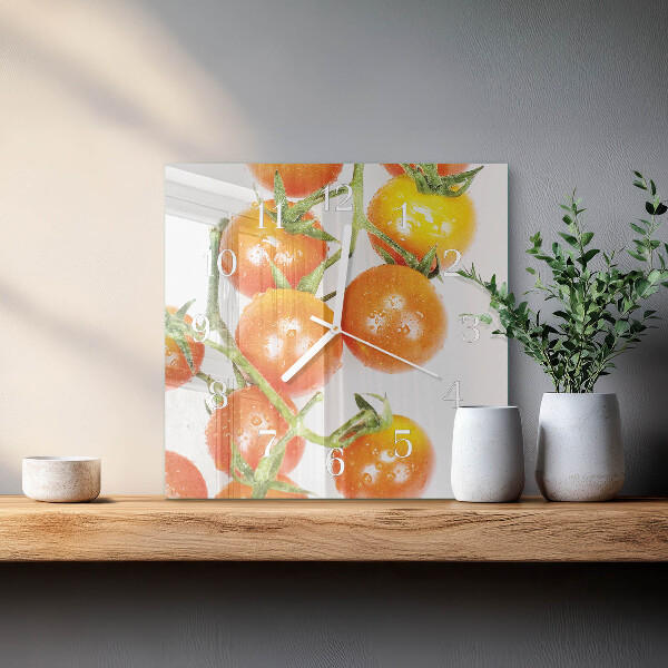 Wanduhr quadratisch Tomaten