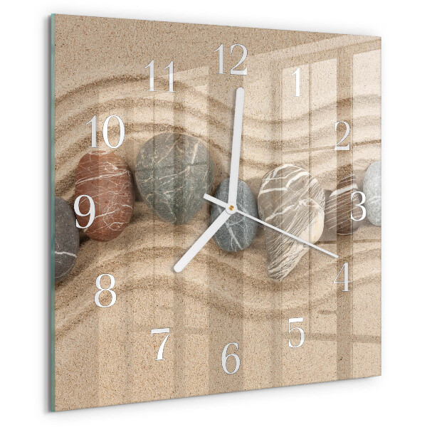 Wanduhr quadratisch Steine ​​Sand