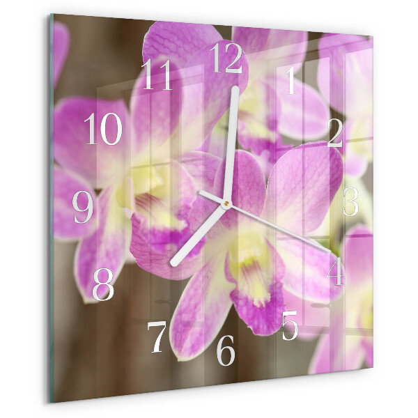 Wanduhr quadratisch Blumen