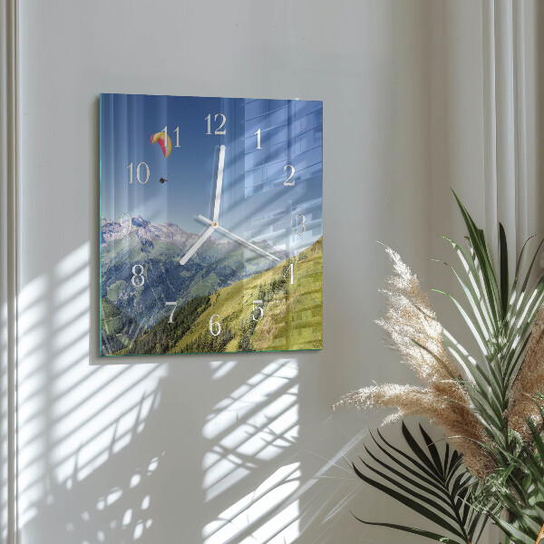 Wanduhr quadratisch Gebirge