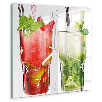 Wanduhr quadratisch Cocktails
