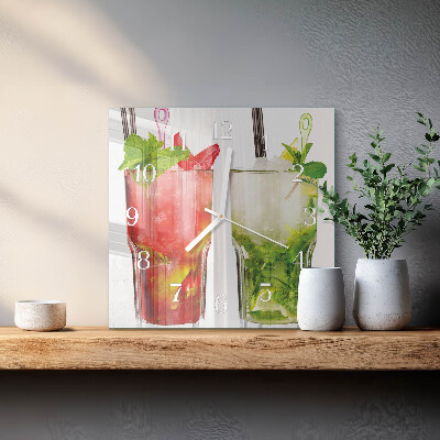 Wanduhr quadratisch Cocktails