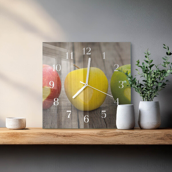 Wanduhr quadratisch Äpfel