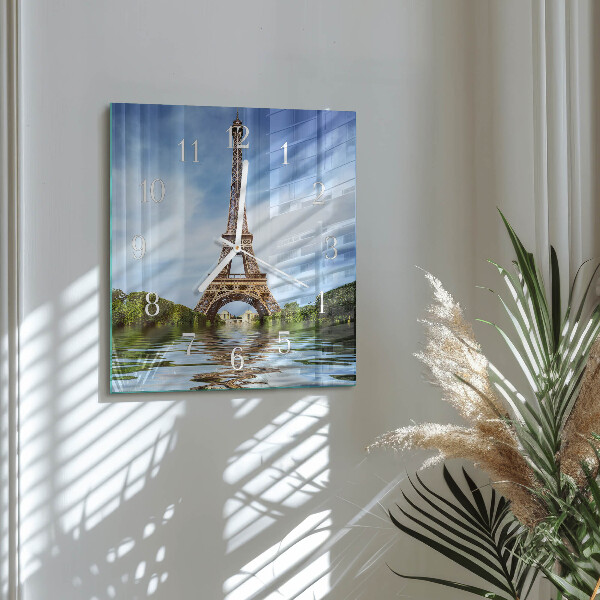 Wanduhr quadratisch Eiffelturm