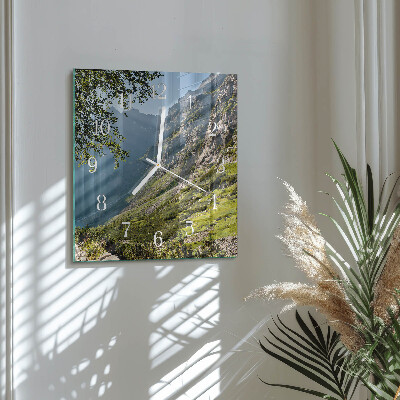 Wanduhr quadratisch Gebirge