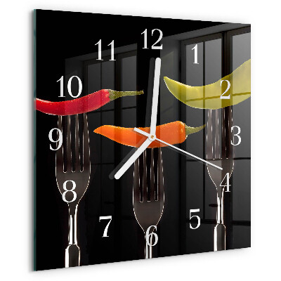 Wanduhr quadratisch Gabel