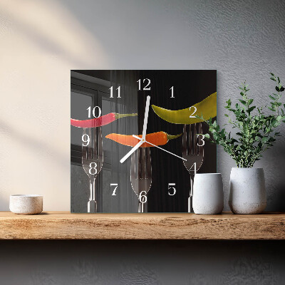 Wanduhr quadratisch Gabel